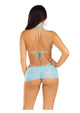 Leg Avenue Rhinestone Mesh Wrap Around Bra Top, G-String and Sarong 3pc Set