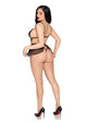 Leg Avenue Scalloped Lace and Mesh Babydoll 2pc Set