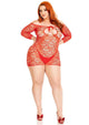 Leg Avenue Seamless Heart Net Mini Dress