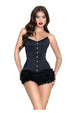 Black Leg Avenue Steel Boned Satin Corset laced at the back with satin ribbon