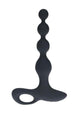 Levelz Beaded Vibrating Silicone Rechargeable Anal Plug with Remote Control - Black