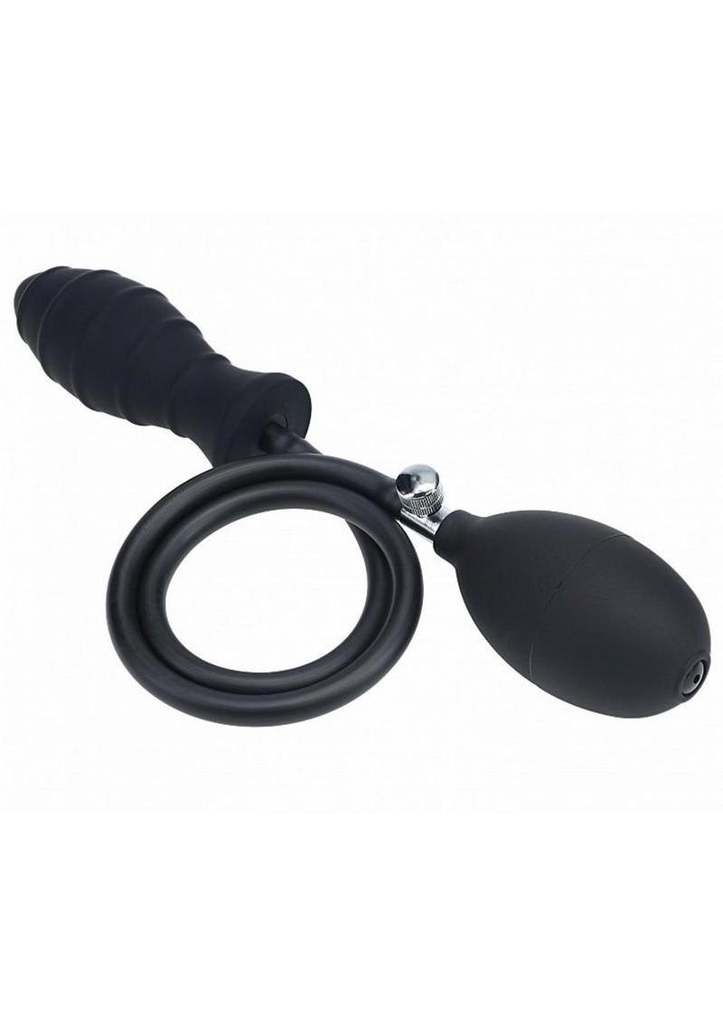 Levelz Ribbed Silicone Inflatable Anal Plug