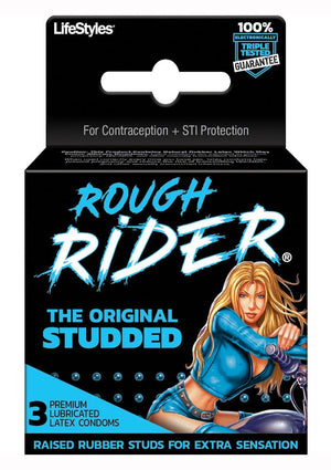 LifeStyles Rough Rider Original Studded Latex Condoms 3 Pack