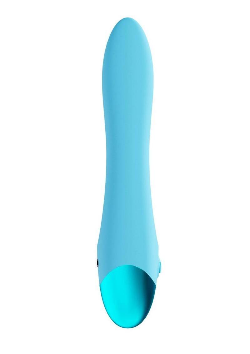 Loveline Amour Dual Motor Silicone Vibrator – Neon Blue, back view