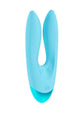 Loveline Amour Dual Motor Silicone Vibrator – Neon Blue, front view