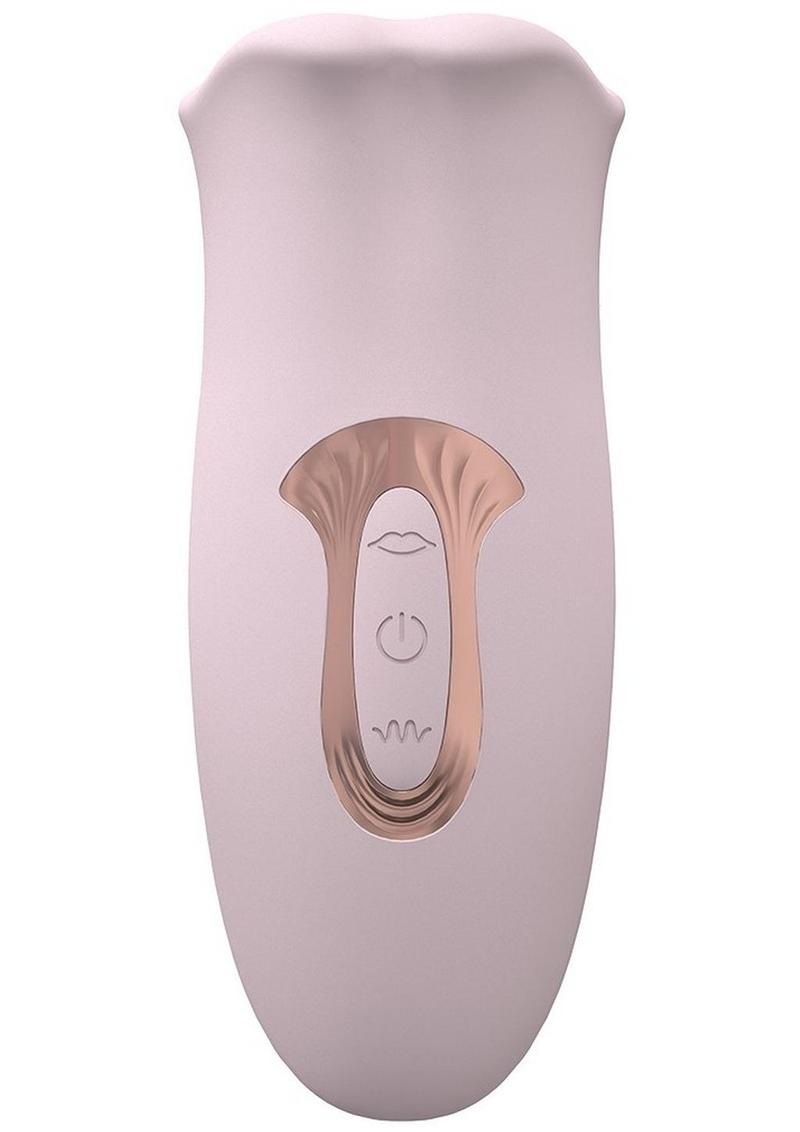 Loveline Kiss Silicone Suction and Vibrating Mouth – Powder Pink, front