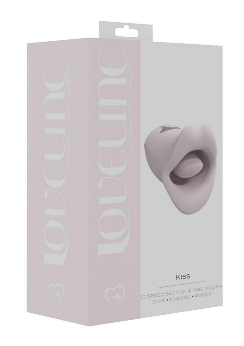 Loveline Kiss Silicone Suction and Vibrating Mouth – Powder Pink, packaging