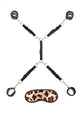 Lux Fetish Bed Spreader Restraint System - Animal Print/Leopard - 7 Piece Set