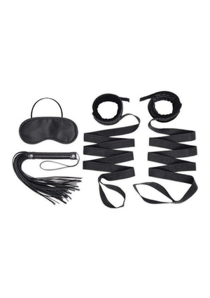 Lux Fetish 4PC Bondage Bed Strap & Flogger Kit