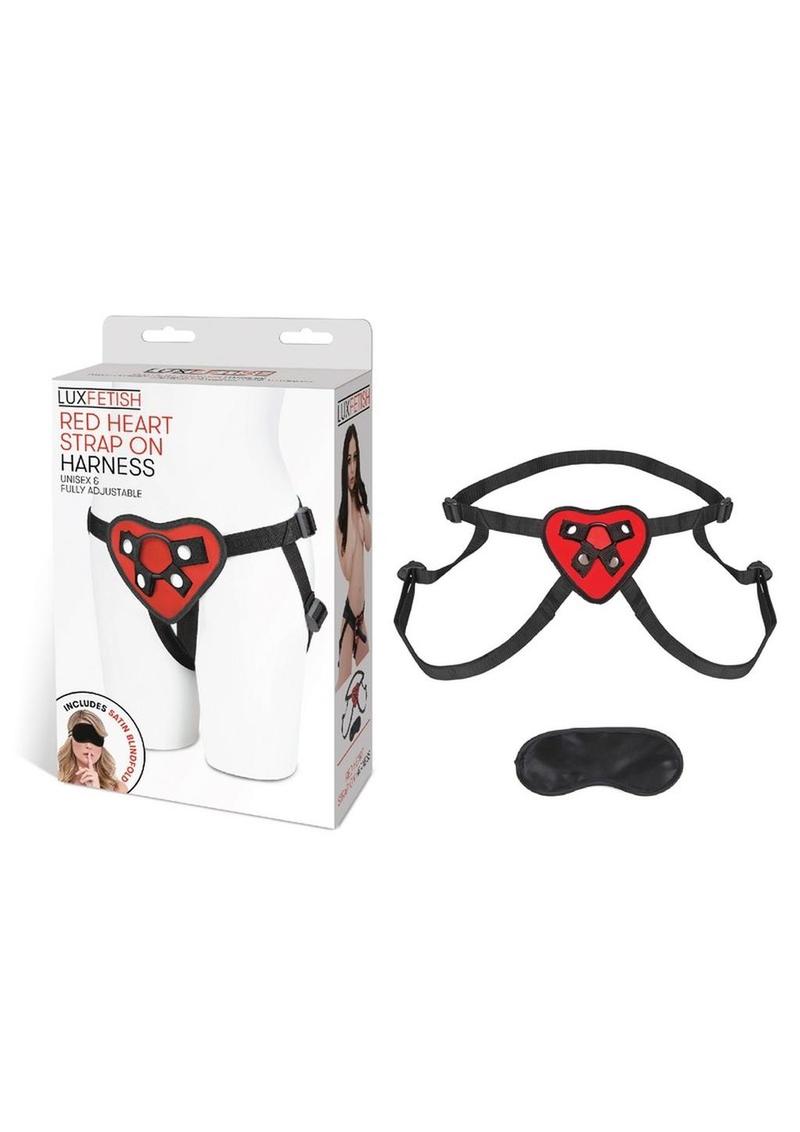 Lux Fetish Red Heart Strap-On Harness Adjustable Fit
