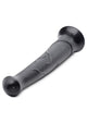 Master Cock Pony Boy Horse Dildo in Black, angled view of flared head and suction base