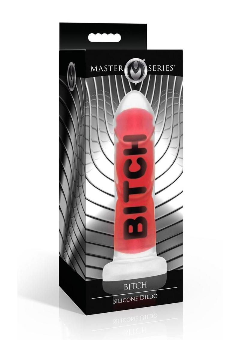Master Series BITCH Silicone Dildo, retail packaging