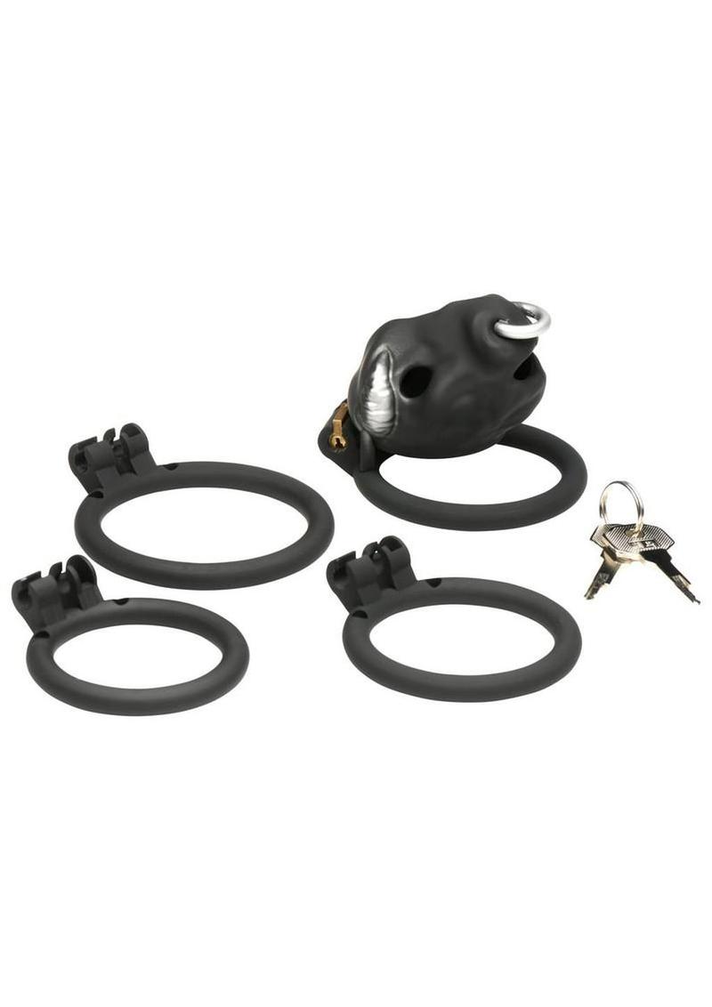 Master Series Bull Chastity Cage with 4 Rings