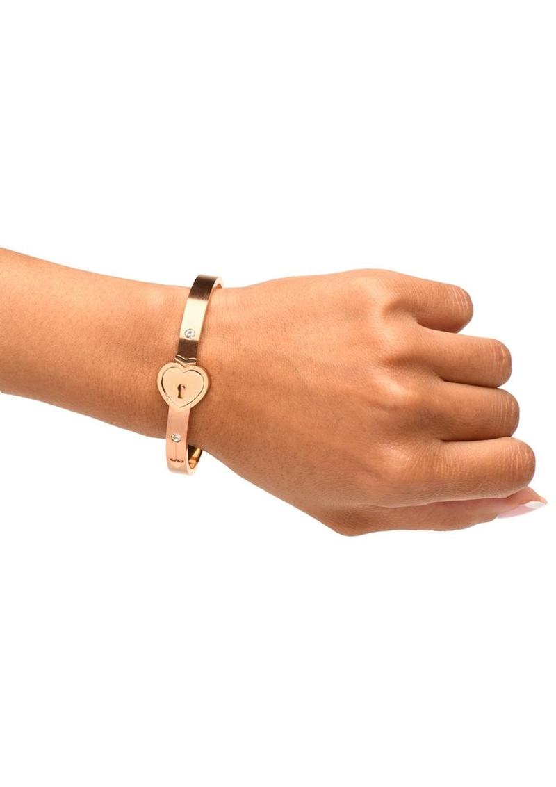 Ms Cuffed Locking Bracelet and Key Necklace Set