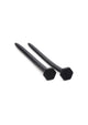 Black nail and screw silicone sounds, close view of hex heads
