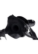 Master Series Infiltrator II Hollow Strap-On in Black, harness and hollow dildo laid flat