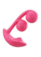 Melody Pressure Sensing App-Controlled Rechargeable Silicone Twin Balls Clit and G-Spot Vibrator - Red