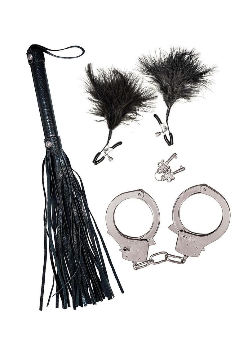 Nasstoys Bondage Kit Whip Feather and Cuffs Set