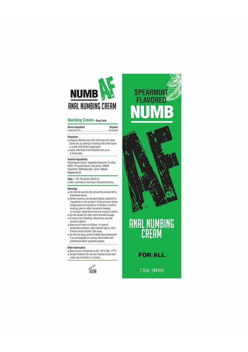 Numb AF Spearmint Anal Numbing Cream