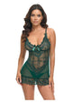 Oh LA LA Cheri Valentine Babydoll - Green - Large