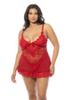 Oh LA LA Cheri Valentine Babydoll Plus - Red - Queen/XLarge/XXLarge