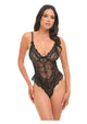 Oh LA LA Valentine Sheer Lace Teddy - Black - XLarge
