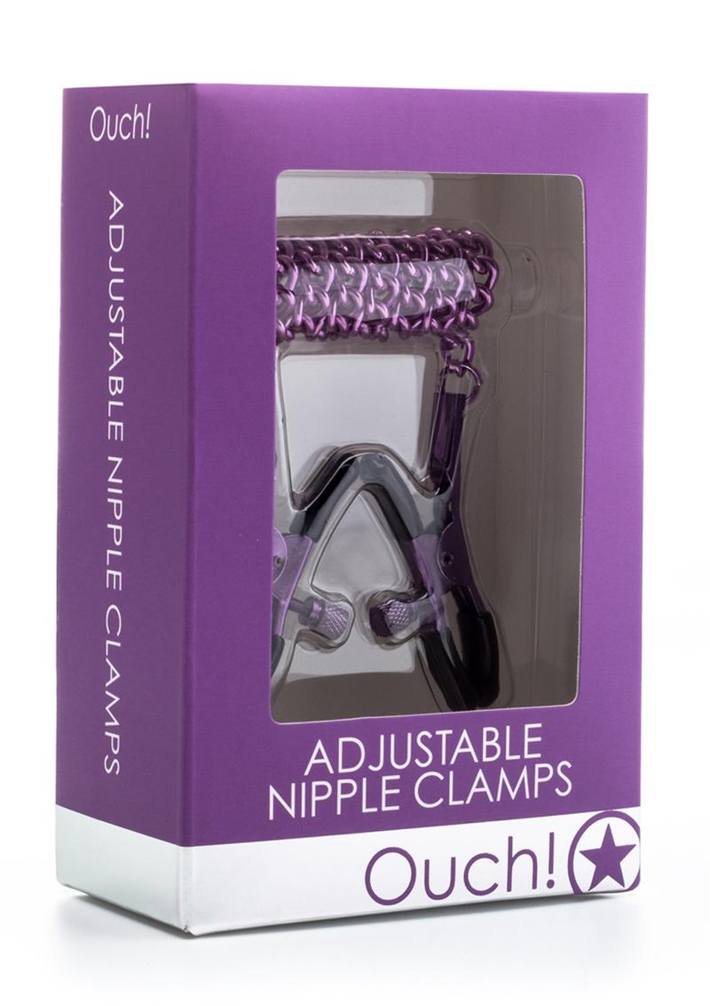 Ouch! Adjustable Nipple Clamps – purple, retail packaging