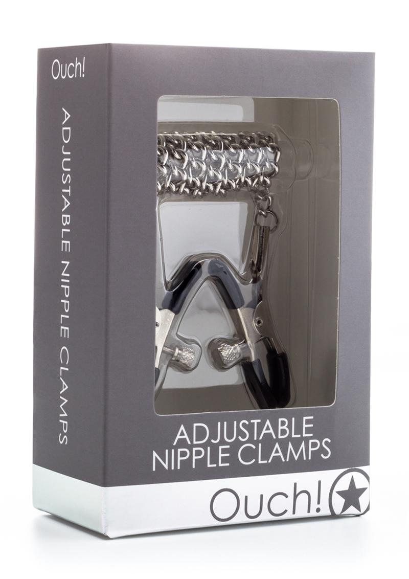 Ouch! Adjustable Nipple Clamps – silver, retail packaging