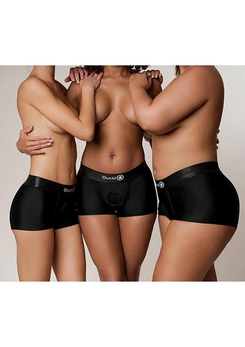 Ouch! Vibrating Strap-On Boxer Harness with Bullet