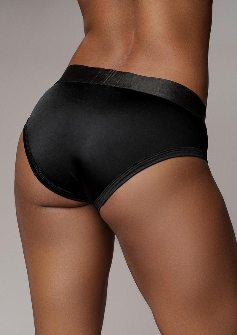 Ouch! Vibrating Strap-On High-Cut Brief Harness with Bullet