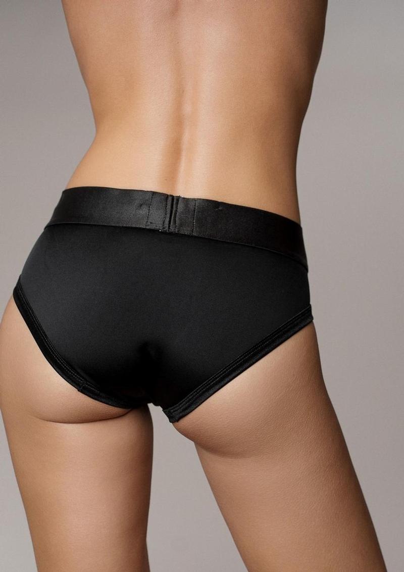 Ouch! Vibrating Strap-On High-Cut Brief Harness with Bullet