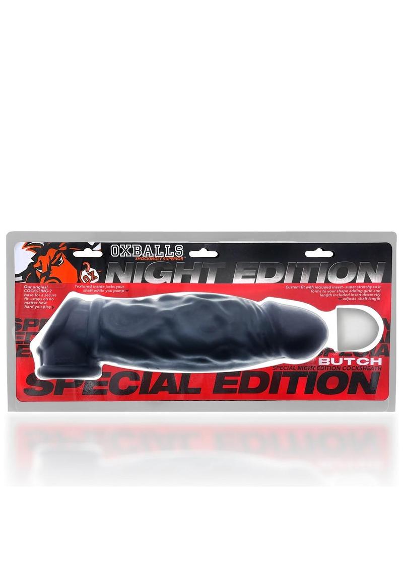 Black Oxballs Butch Night Edition Cock Sheath in retail packaging
