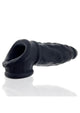 Black Oxballs Butch Night Edition Cock Sheath, angled view of cock sling base