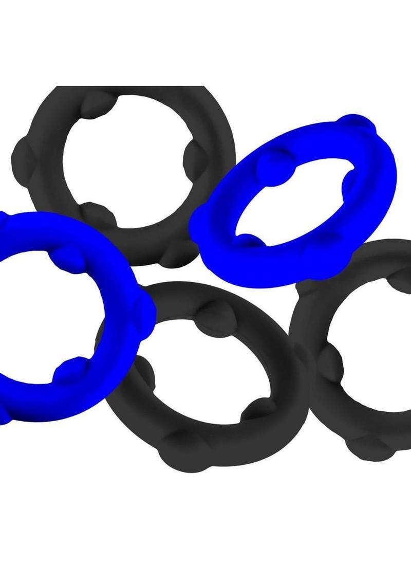 Oxballs Gearheads Silicone Spinner Cock Rings 5-Pack