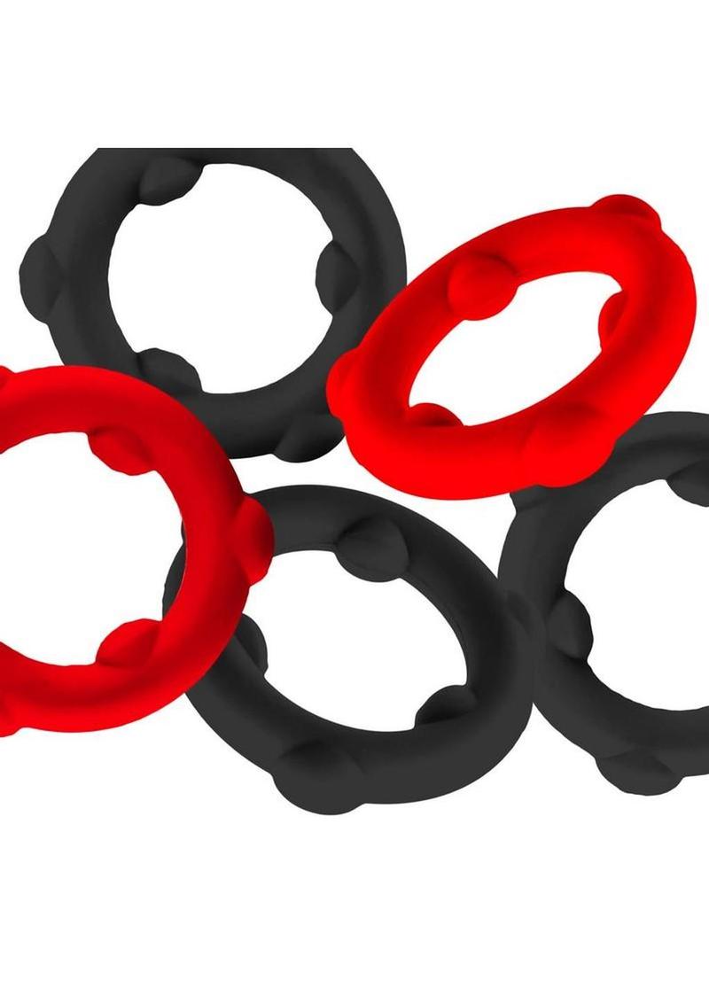 Oxballs Gearheads Silicone Spinner Cock Rings 5-Pack