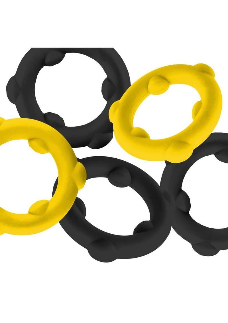Oxballs Gearheads Silicone Spinner Cock Rings 5-Pack