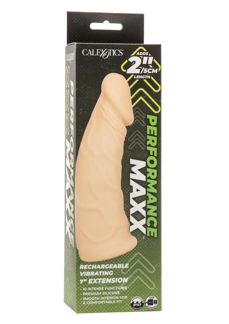 Vanilla Performance Maxx Rechargeable Vibrating Extension in retail packaging