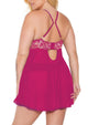Pink Pussycat Babydoll and Thong 2pc Set