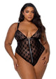 Playboy Bunny Charm Teddy - Black - XXLarge