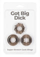 Powerbullet Got Big D Super Stretch Cock Rings - Black - 3 Pack