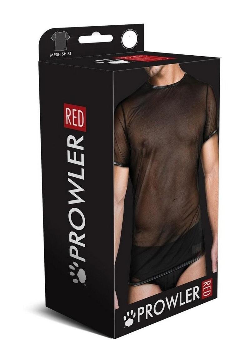 Prowler Red Mesh Tee Shirt – Black mesh, packaging front