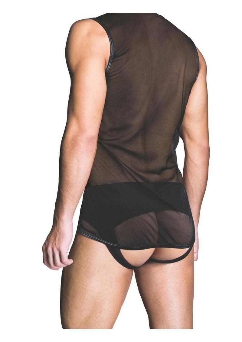 Prowler Red Mesh Vest – Black, back view