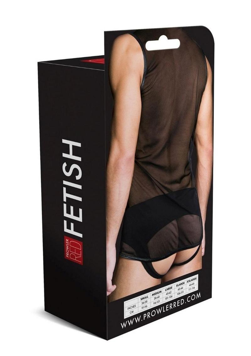 Prowler Red Mesh Vest – Black, packaging back view