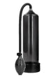 Black Pumped Classic Penis Pump with squeeze bulb, front view