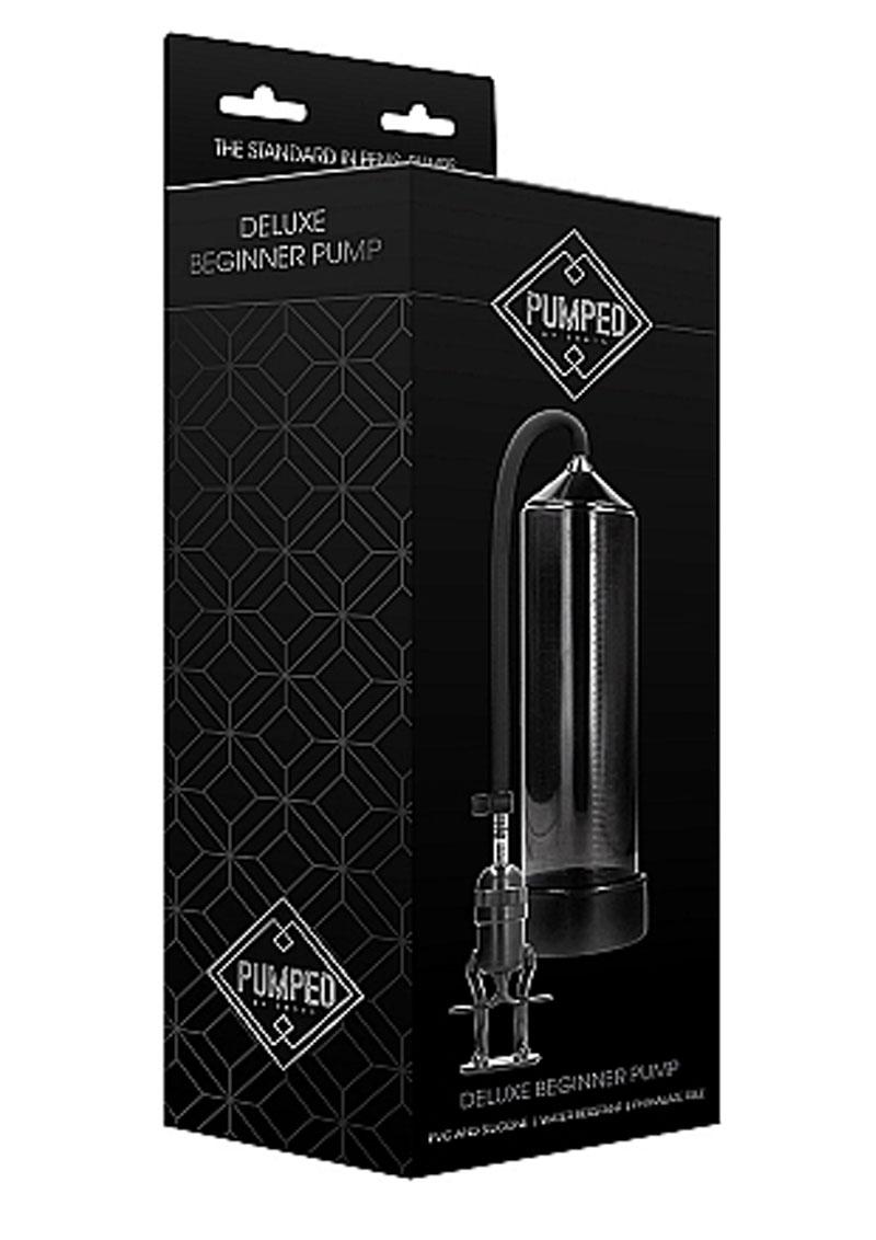 Black Pumped Deluxe Beginner Penis Pump in retail packaging