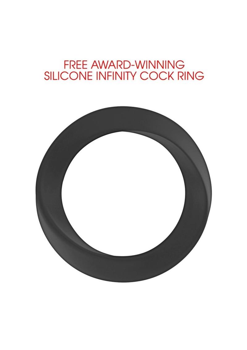 Black silicone cock ring included free with the Pumped Deluxe Beginner Penis Pump
