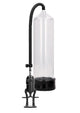Clear Pumped Deluxe Beginner Penis Pump with finger grip pump, front view