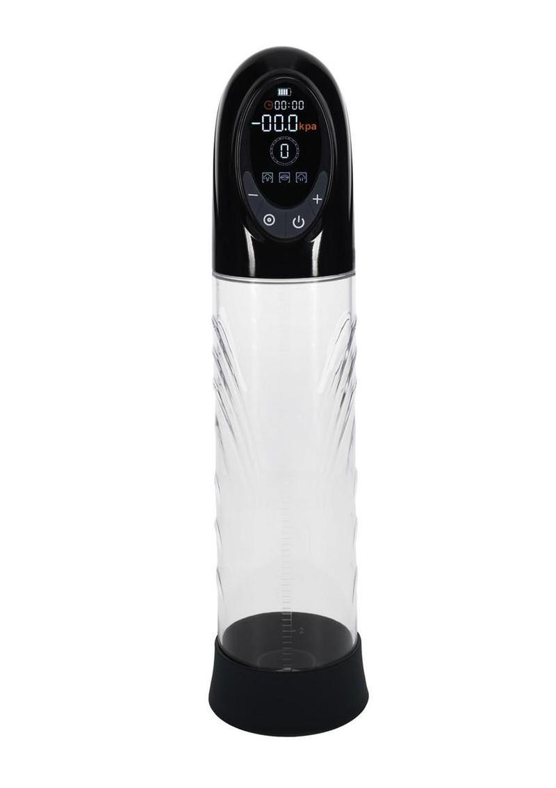 Black Pumped CyberPulse Automatic Rechargeable Penis Pump, front view