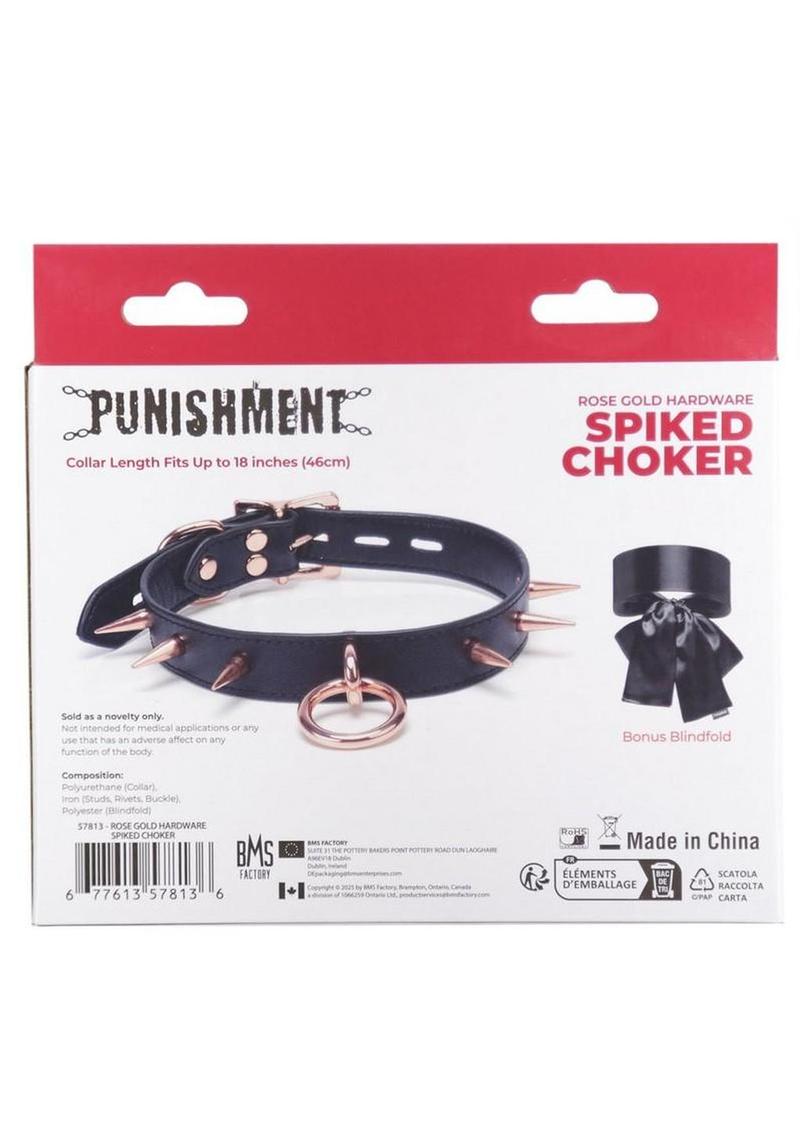 Punishment Spiked Choker with Satin Blindfold