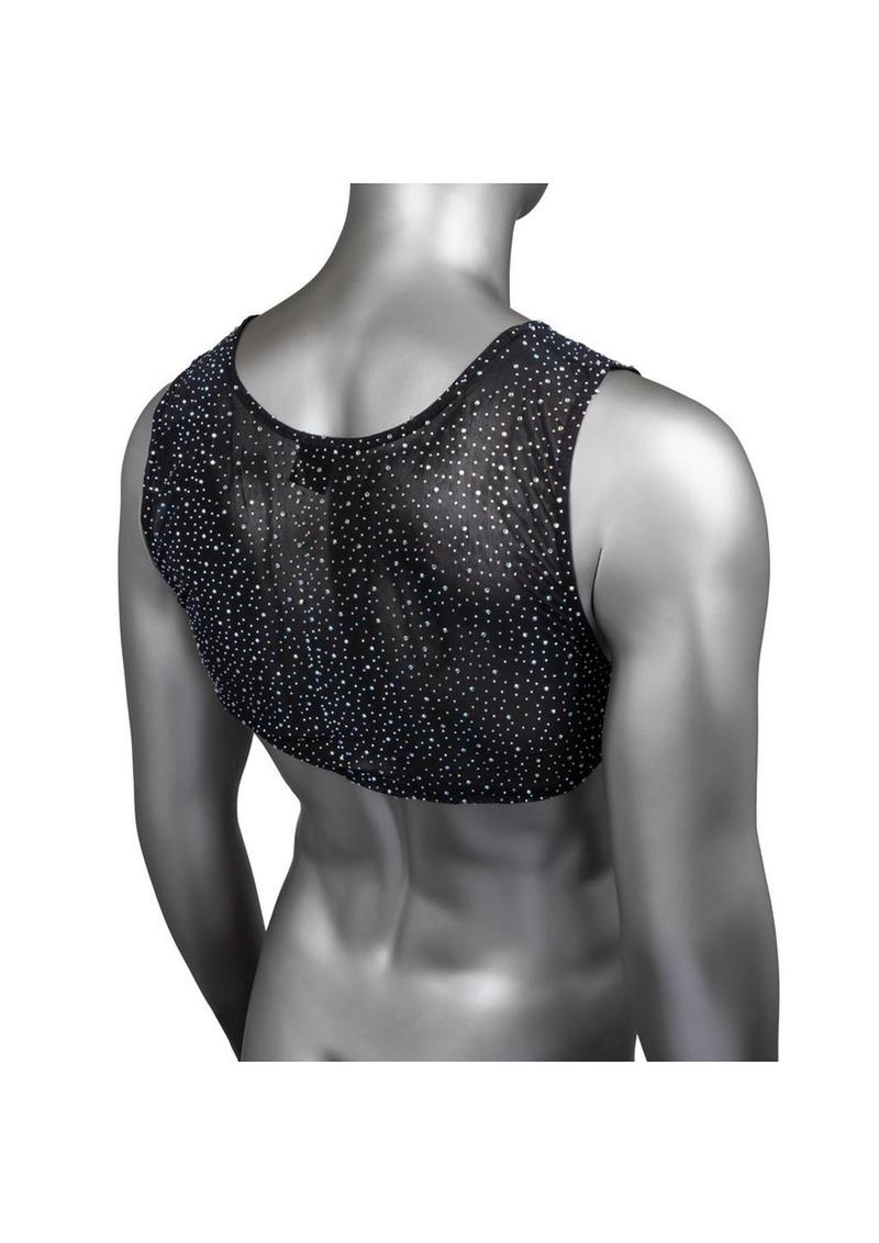 Radiance Rhinestone Mesh Men’s Crop Top